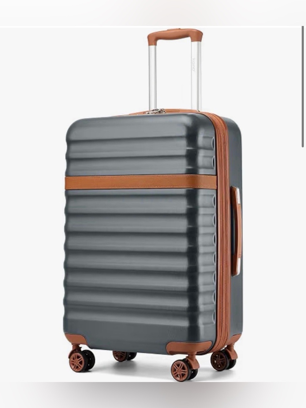 Kono Checked Luggage 24in Expandable Spinner TSA Lock ABS+PC Grey
Medium Size